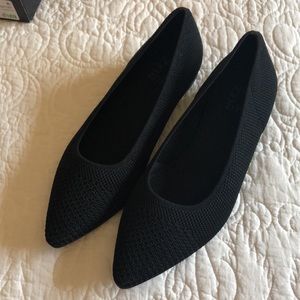 Naturalizer HUNTER black knit pointy toe comfort ballerina flat 8.5 wide NEW